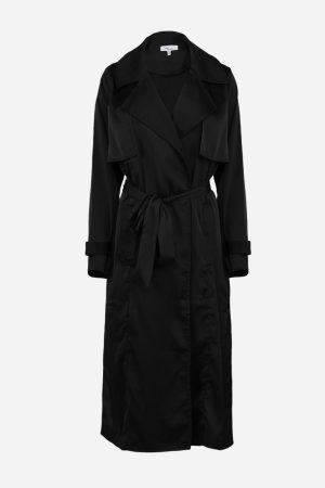 Satin Trench W/Open Front