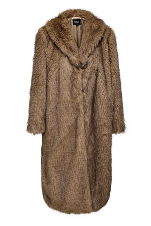 ONLdawn Life Long Faux Fur Coat Otw Tannin