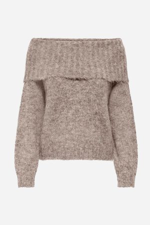 Onlshine LS Off Shoulder CC Knt String Melange