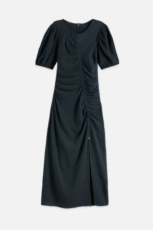 Open Structured Jersey Midi Dress Carbon